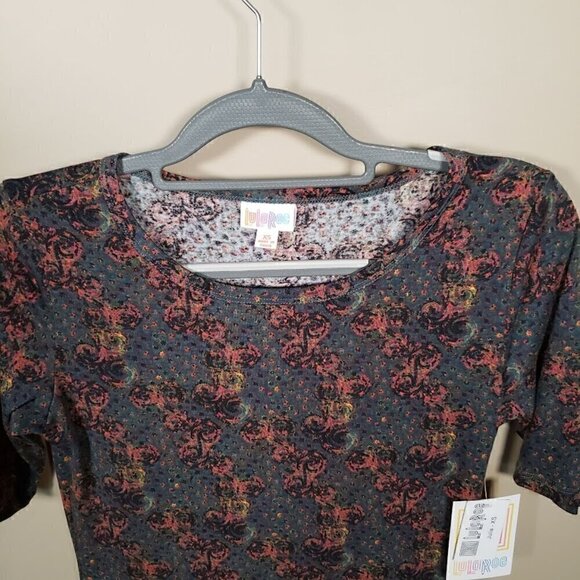 NWT LuLaRoe Women's JULIA Floral Dress Pencil Stretch Size XS Grey Rose Black - Picture 2 of 7